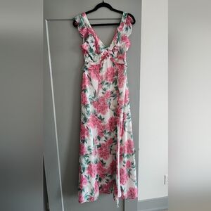 Lulu's Pink Floral Maxi Dress